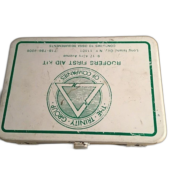 Vintage First Aid Kit Metal Box - Roofers First Aid Kit - Just Kit No Supplies - Picture 2 of 4